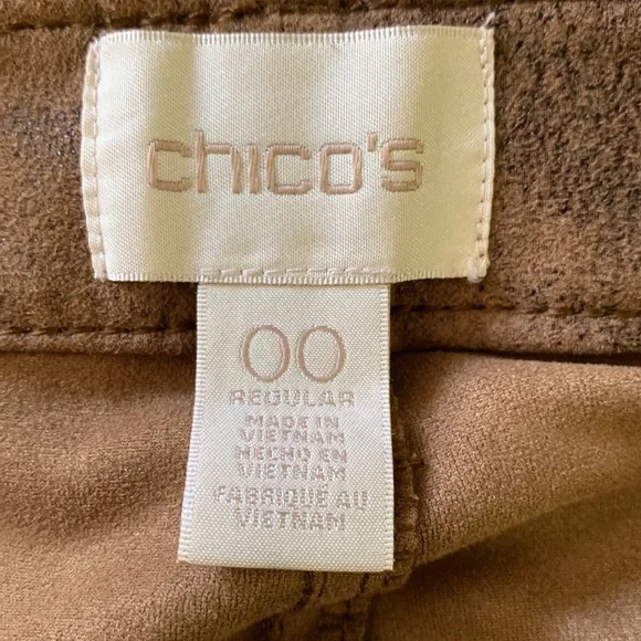 Chico’s faux suede look skinny pull-up stretchy pants XS - Picture 5 of 13